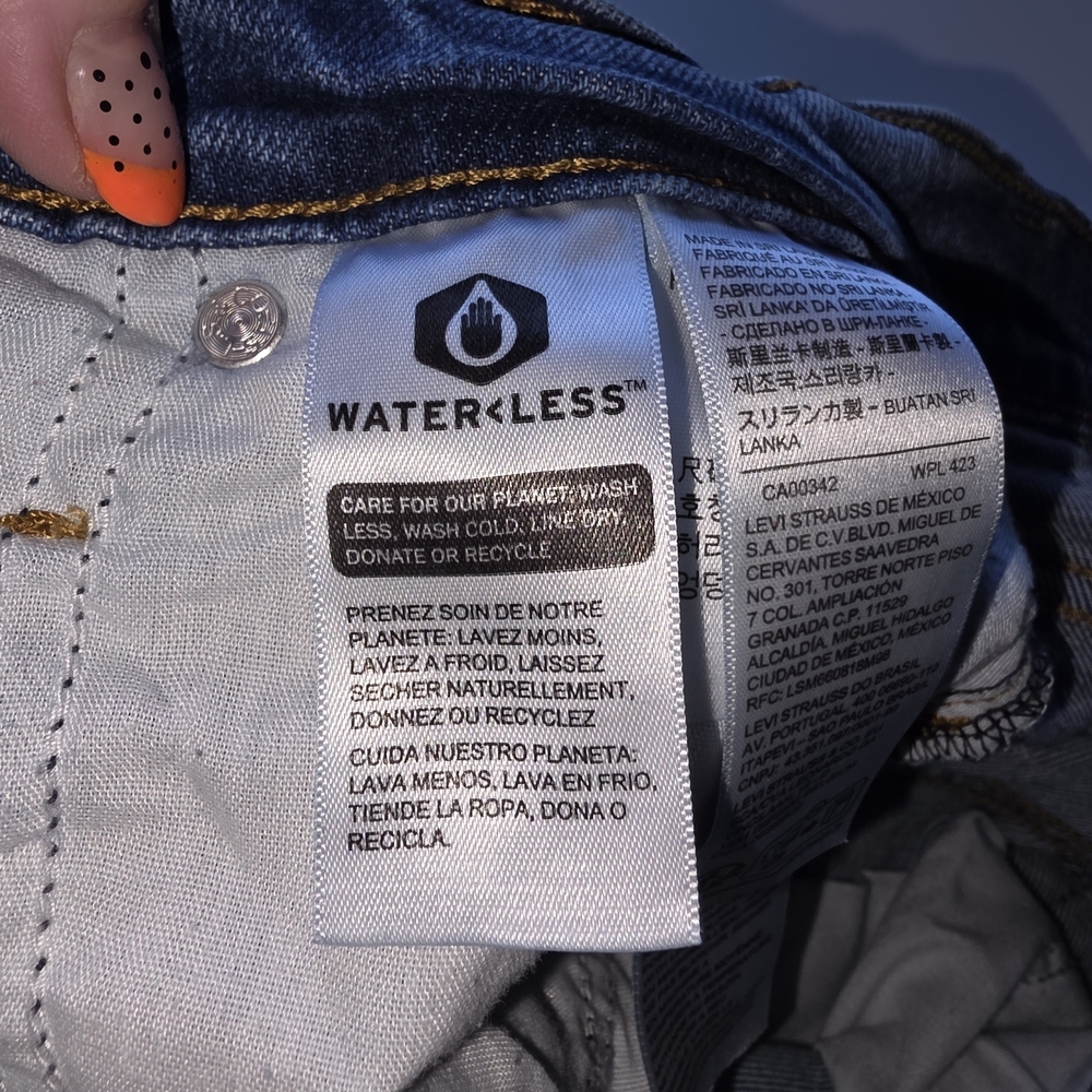Levi's Wedgie Straight Blue -Jeans Button Fly Classic 5 Pocket Design High Rise - Picture 6 of 12
